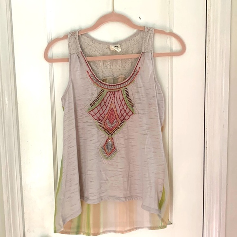Anthropologie One September Beaded Tank S